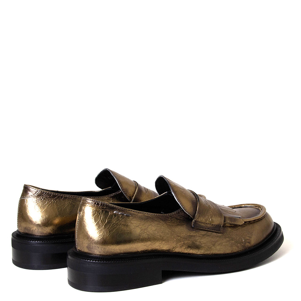 Alexander Hotto 66610 Amara. Women's gold leather loafer 1¼ inch heel.