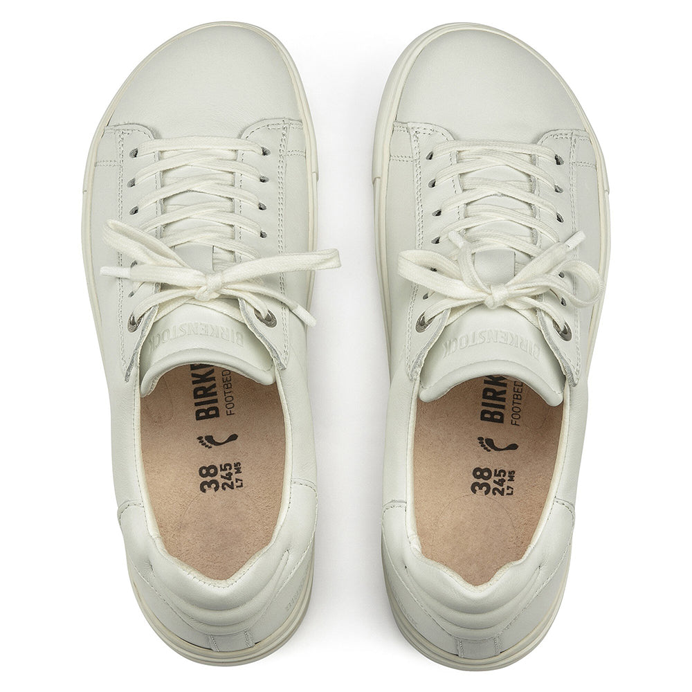 Birkenstock bend low. Unisex white leather comfort casual sneaker.