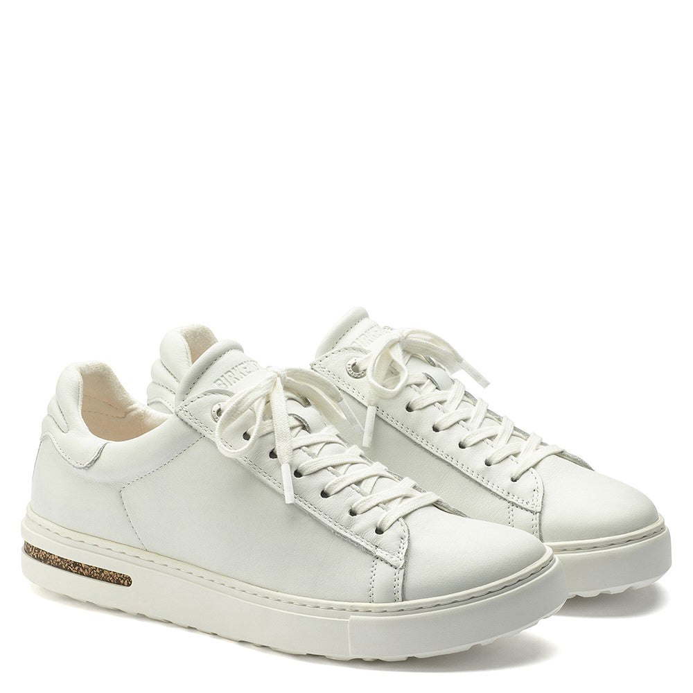 Birkenstock bend low. Unisex white leather comfort casual sneaker.