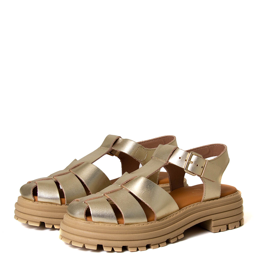 Delfina Women's Platform Leather Sandal