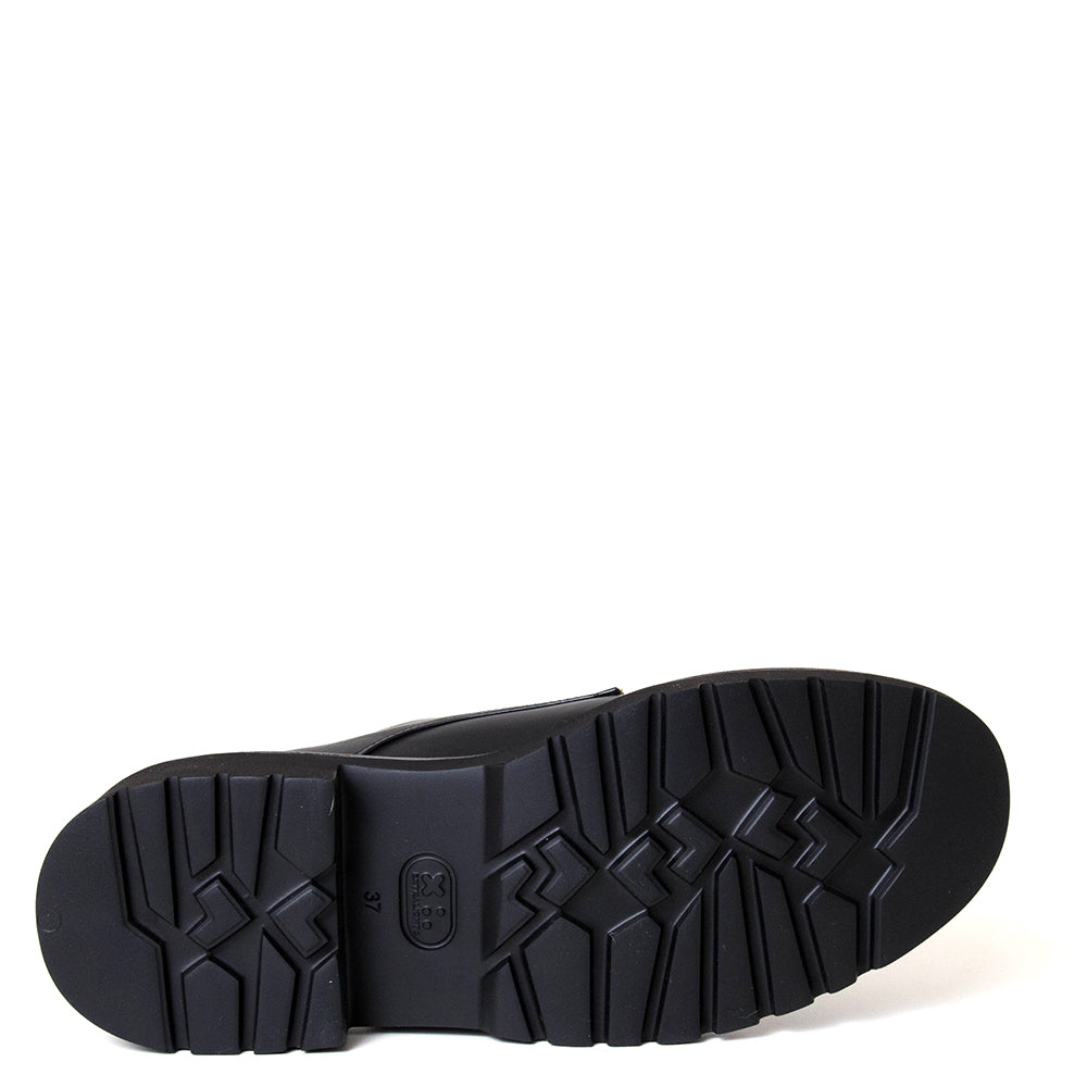 Mara Bini Hester T219. Women's 1¾" heel monk strap black leather shoe.