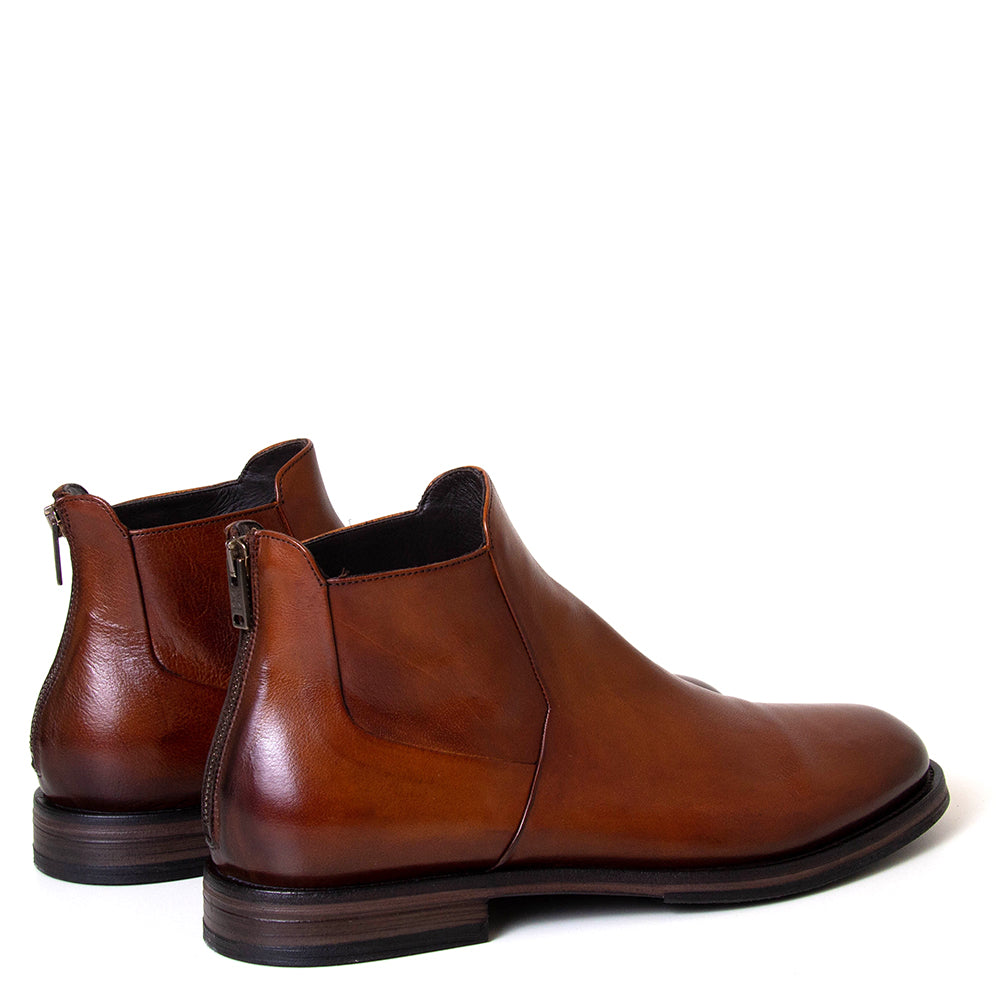 Pantanetti 16800E Chester. Men's Chelsea tan leather boot. Made in Italy.