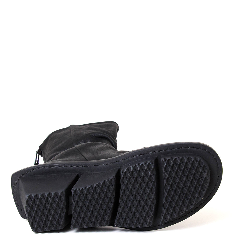 Trippen Pilar. Women's 2¾-inch platform wedge in black leather.