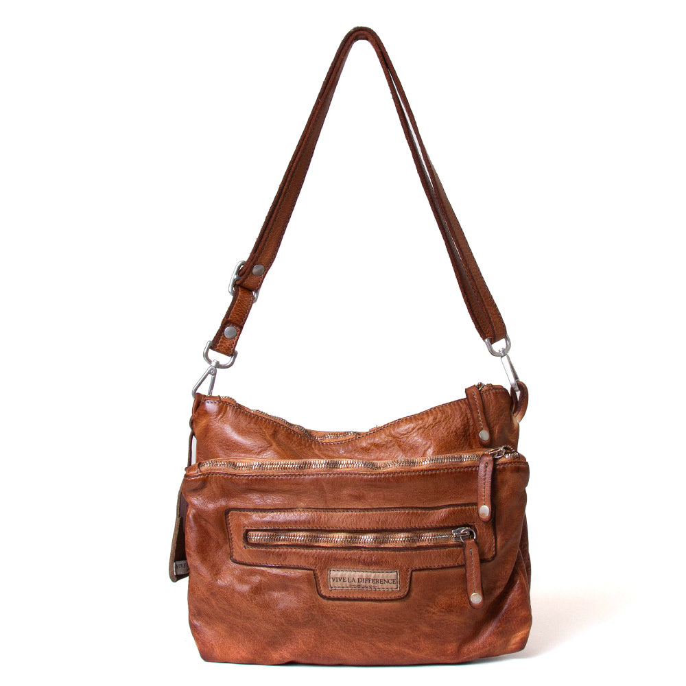 Duo Pocket Leather Crossbody Bag