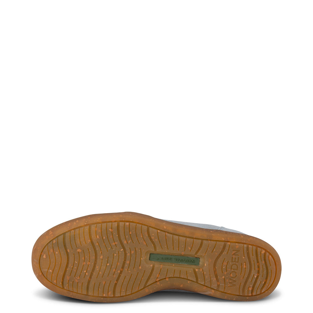 Woden Bjork. Sustainably made women's baby blue suede casual sneakers.