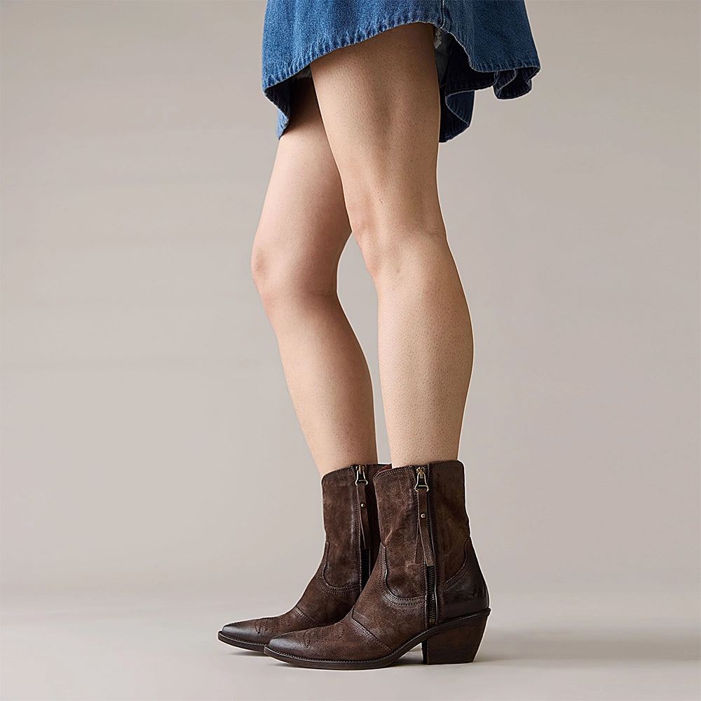 Clint Women's Leather Suede Western Boot