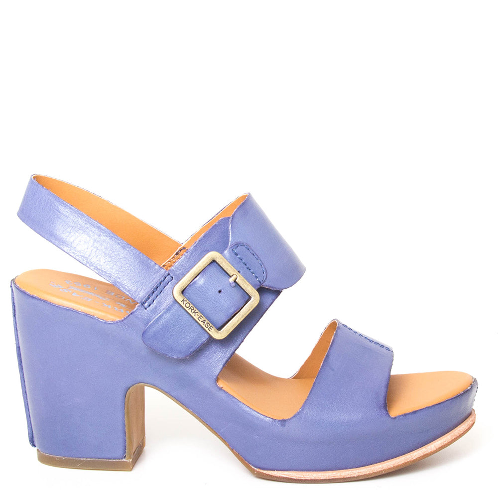 KorkEase San Carlos. Women's platform wedge sandal in blue leather. Bulo