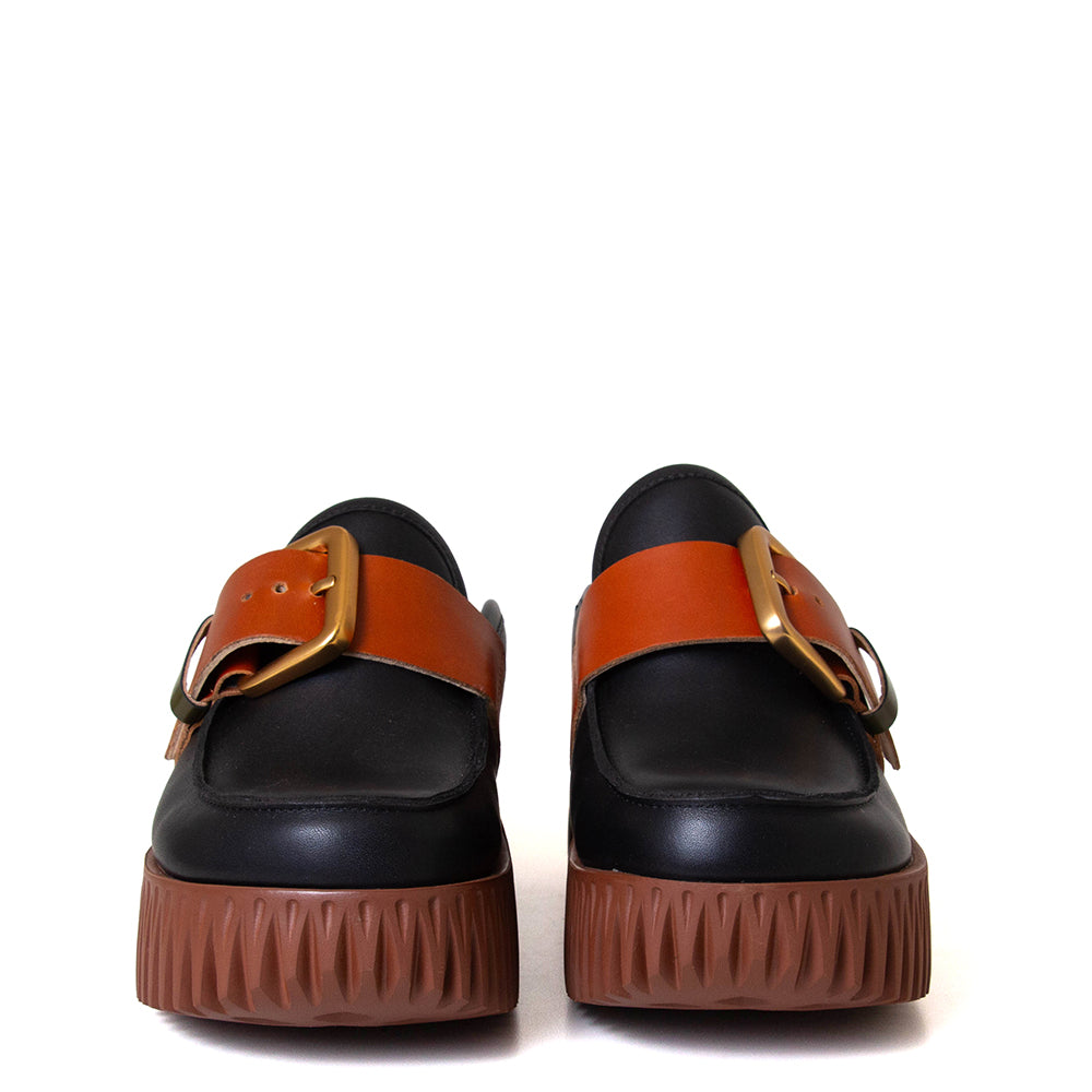 4CCCCEES Plia Hazel women's platform black leather mule. – Bulo