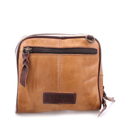 Bed Stu Capture. Women's crossbody bag in washed brown leather. Height: 6 inches // Width: 7 inches // Depth 2½ inches