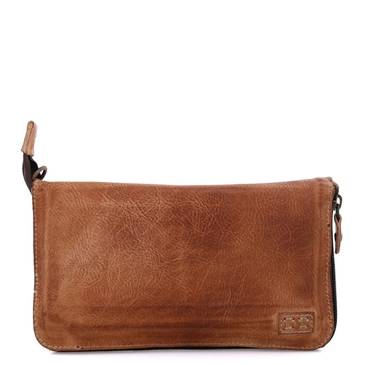 Bed Stu Templeton II. Women's clutch crossbody bag in brown leather.