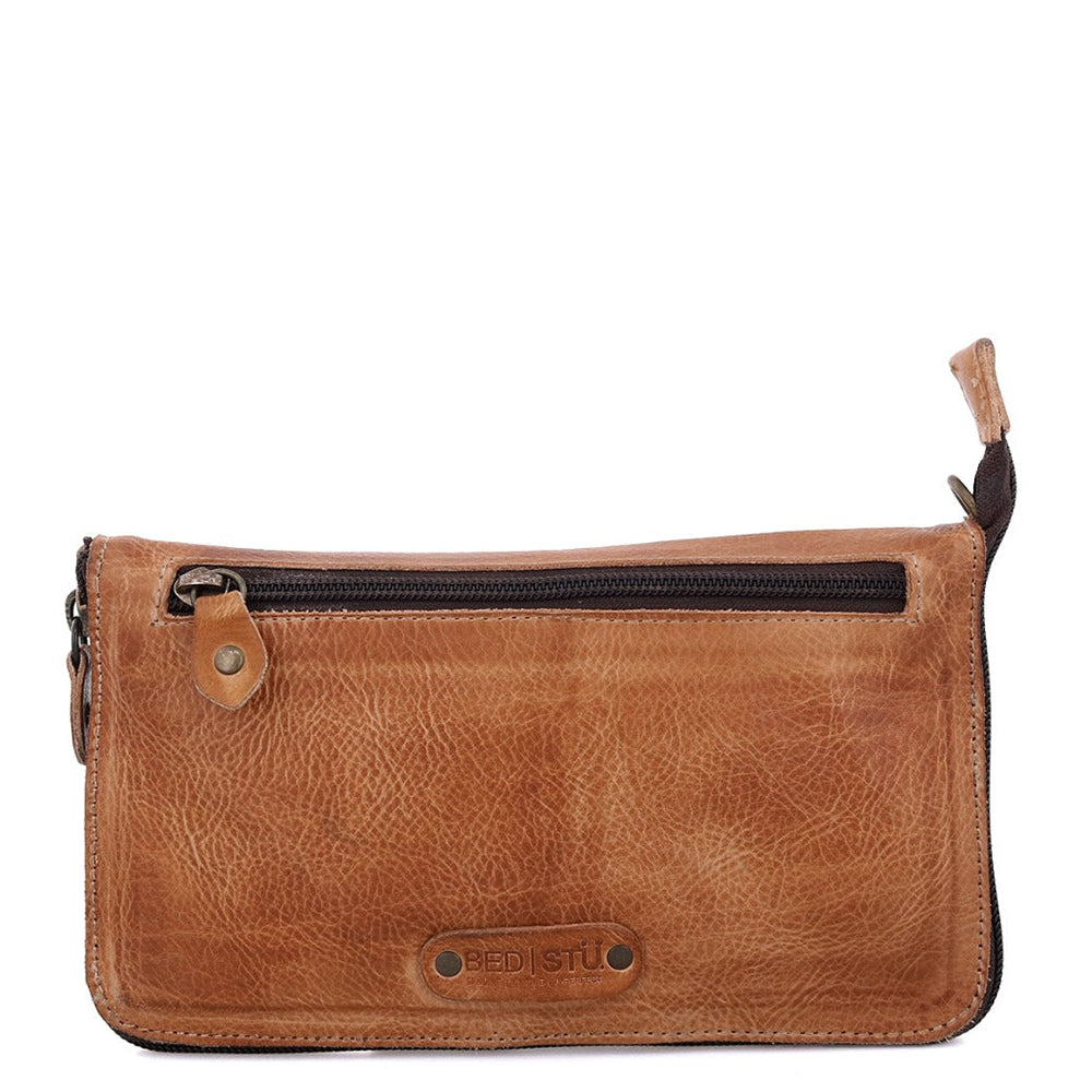 Bed Stu Templeton II. Women's clutch crossbody bag in brown leather.