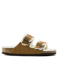 Birkenstock Arizona Shearling. Unisex sandal in mink suede leather.