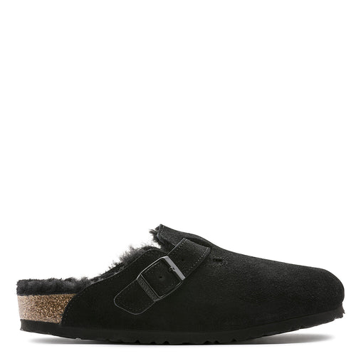 Birkenstock Boston Shearling Clog. Unisex mule in black  display picture 1