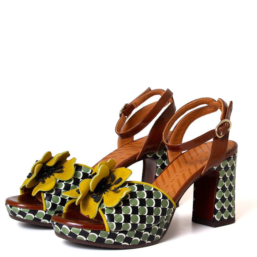 Kaski 48 Women's Heeled Leather Sandal