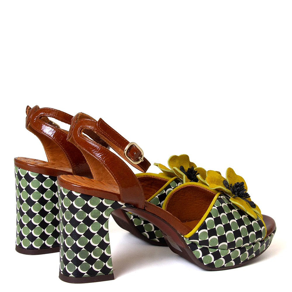 Kaski 48 Women's Heeled Leather Sandal