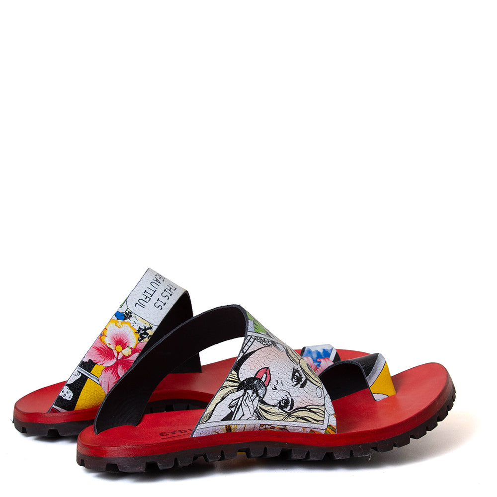 Thong-V Women's Leather Sandal