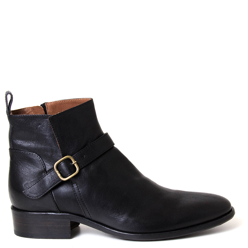 Fiorentini + Baker Colb. Men's black leather dress boot with buckle.