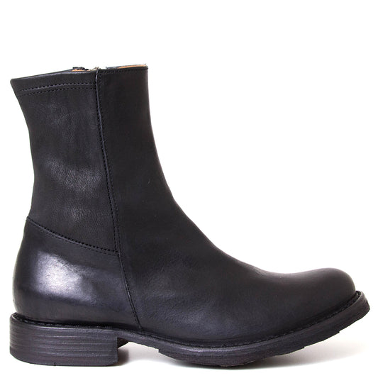 Fiorentini + Baker Ebe. Women's black leather ankle boot. Made in Italy.