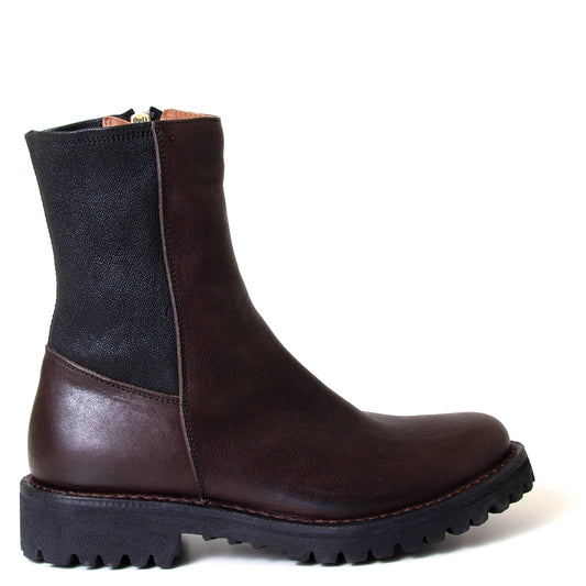 Fiorentini + Baker Ebe. Women's brown leather ankle boot. Made in Italy.