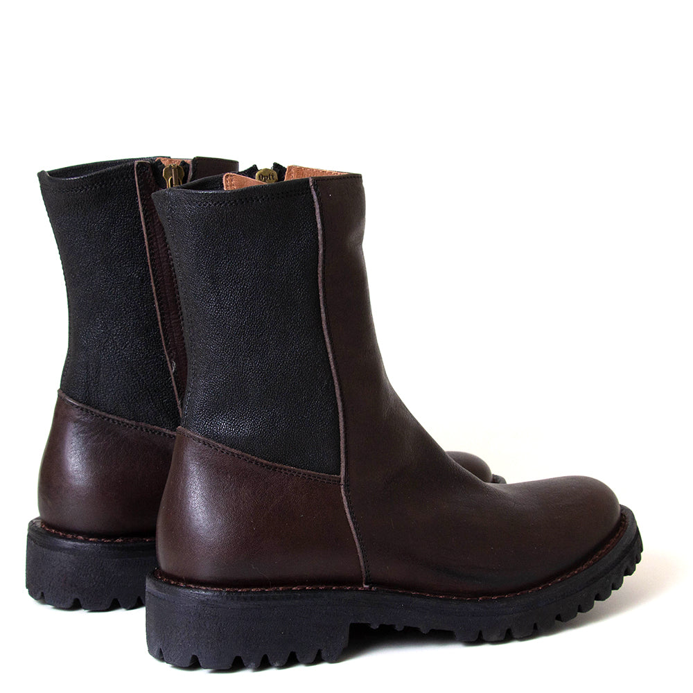 Fiorentini + Baker Ebe. Women's brown leather ankle boot. Made in Italy.