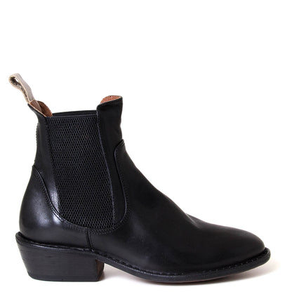 Fiorentini + Baker Rule. Women's black leather 1⅝" heel Chelsea boot.