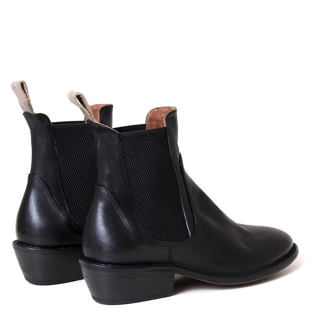 Fiorentini + Baker Rule. Women's black leather 1⅝" heel Chelsea boot.