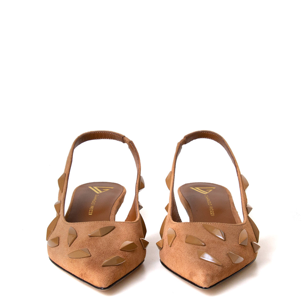 Popp Women's Studded Suede Leather Pump