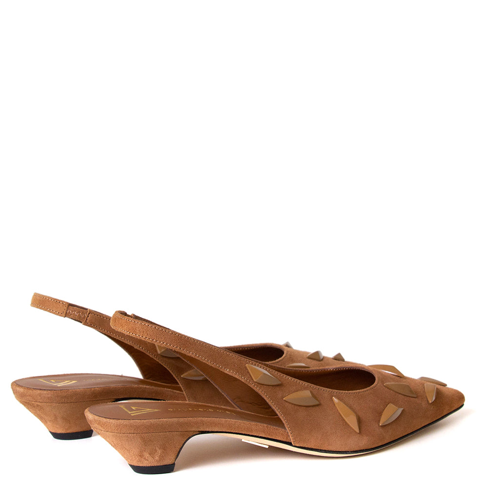 Popp Women's Studded Suede Leather Pump