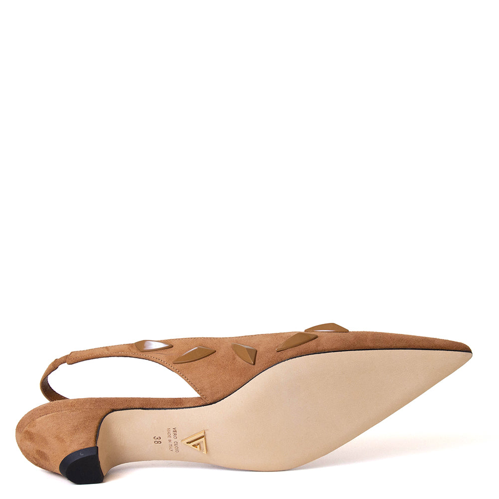 Popp Women's Studded Suede Leather Pump