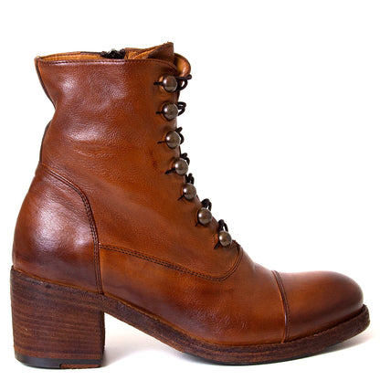 Jo Ghost ART.5291. Women's cognac leather boot with 2½-inch heel. Made in Italy. 