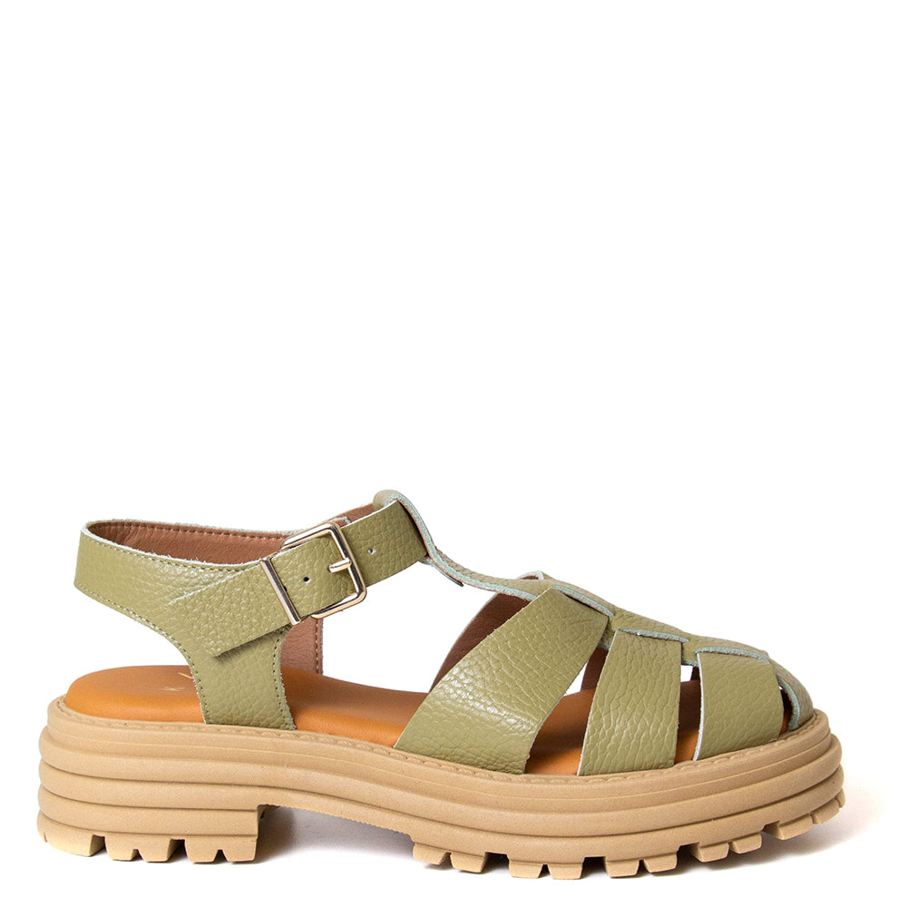 Delfina Women's Platform Leather Sandal