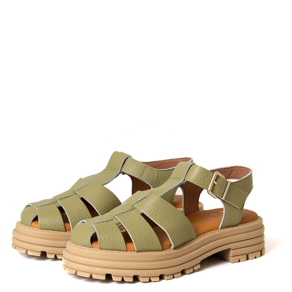 Delfina Women's Platform Leather Sandal
