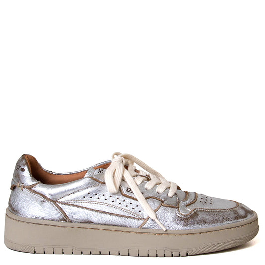 Lemargo Hc01a Camila. Women's silver suede leather sneaker. Made in Italy.