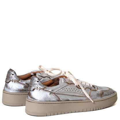 Lemargo Hc01a Camila. Women's silver suede leather sneaker. Made in Italy.