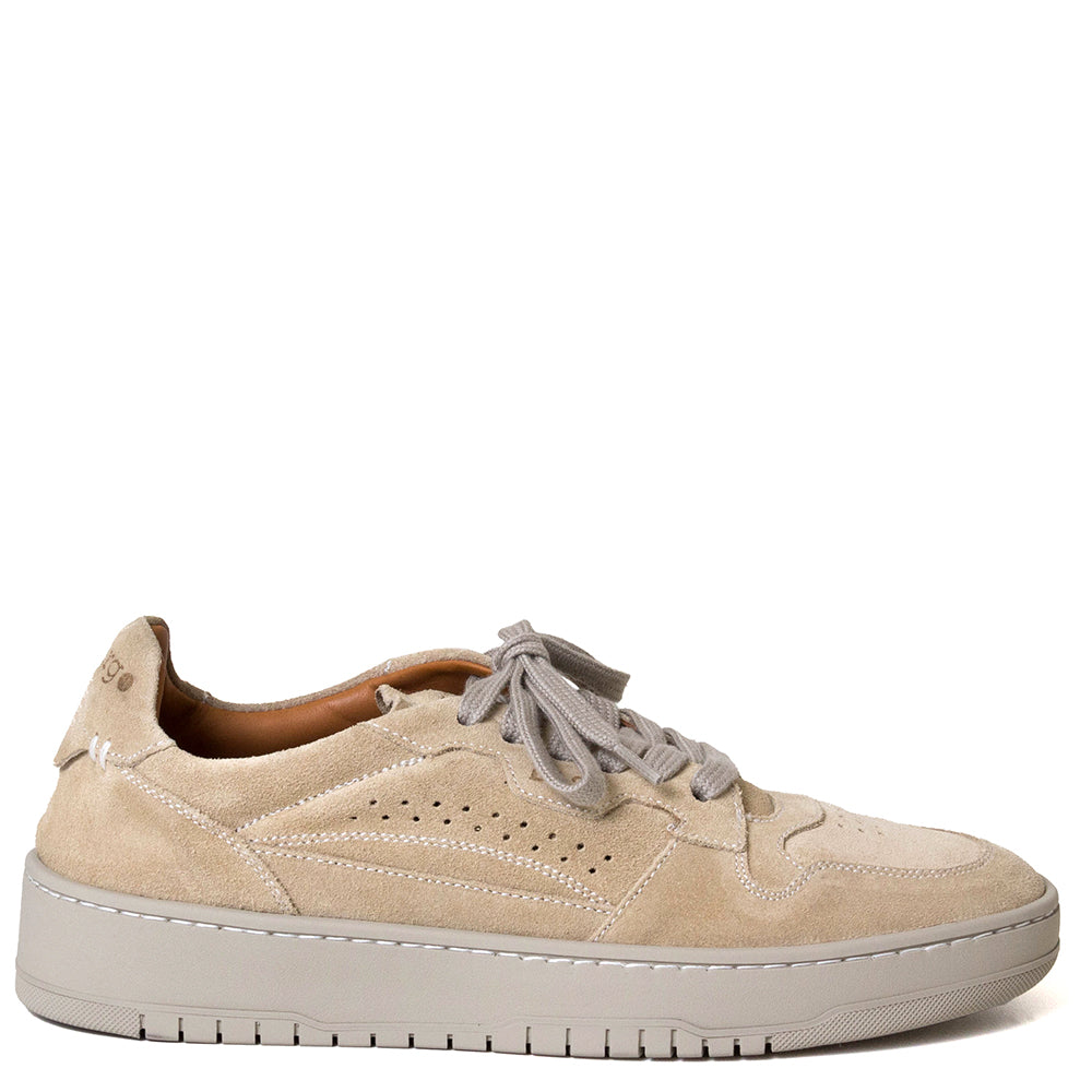 Lemargo Hc01a Camila. Women's tan suede leather sneaker. Made in Italy.