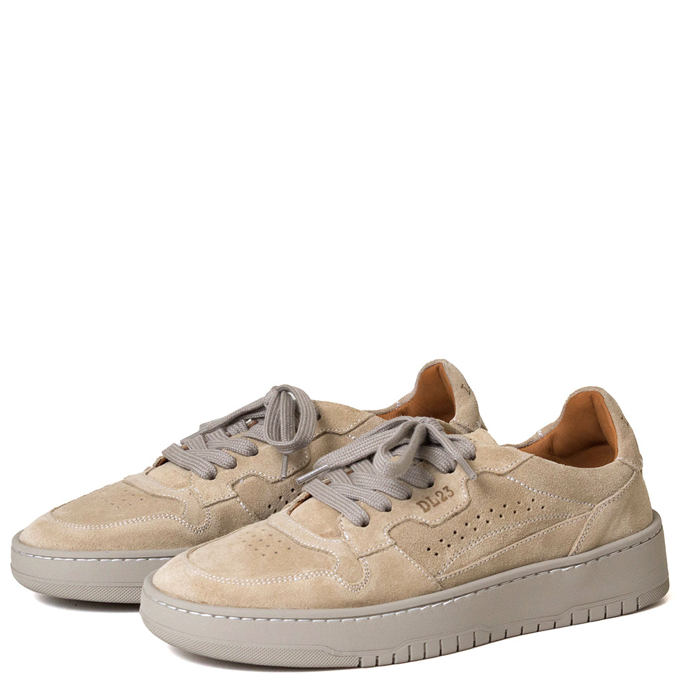 Lemargo Hc01a Camila. Women's tan suede leather sneaker. Made in Italy.