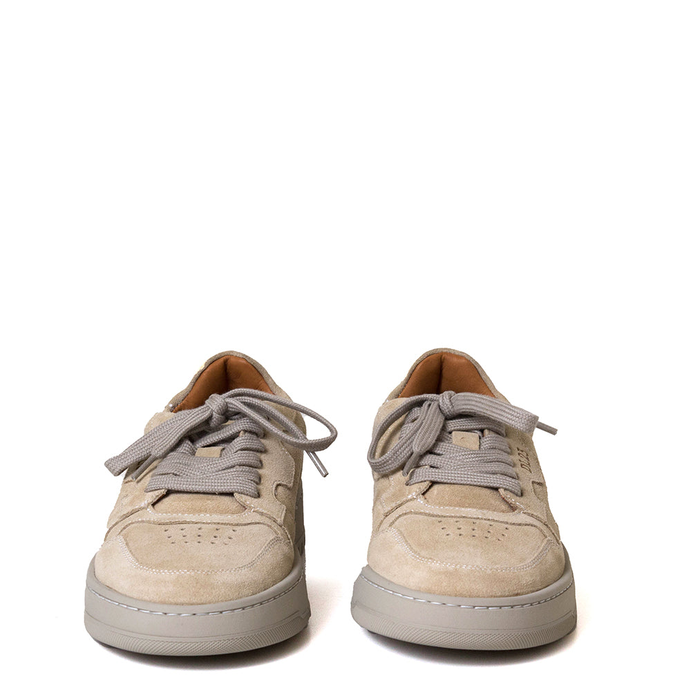 Lemargo Hc01a Camila. Women's tan suede leather sneaker. Made in Italy.