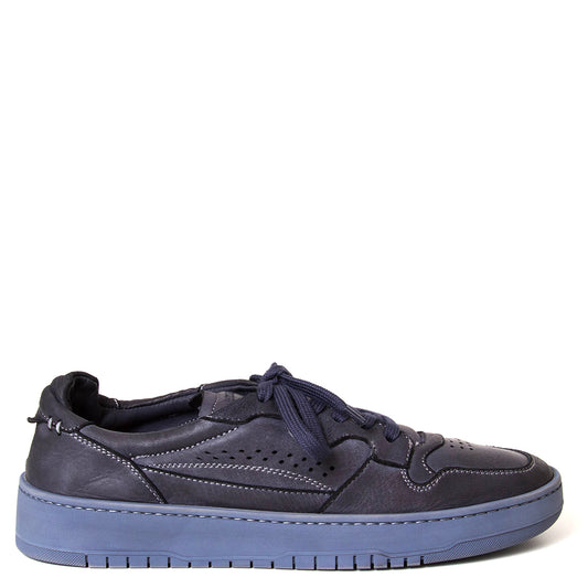 Lemargo Hb01a Jannik. Men's navy blue leather sneaker. Made in Italy.