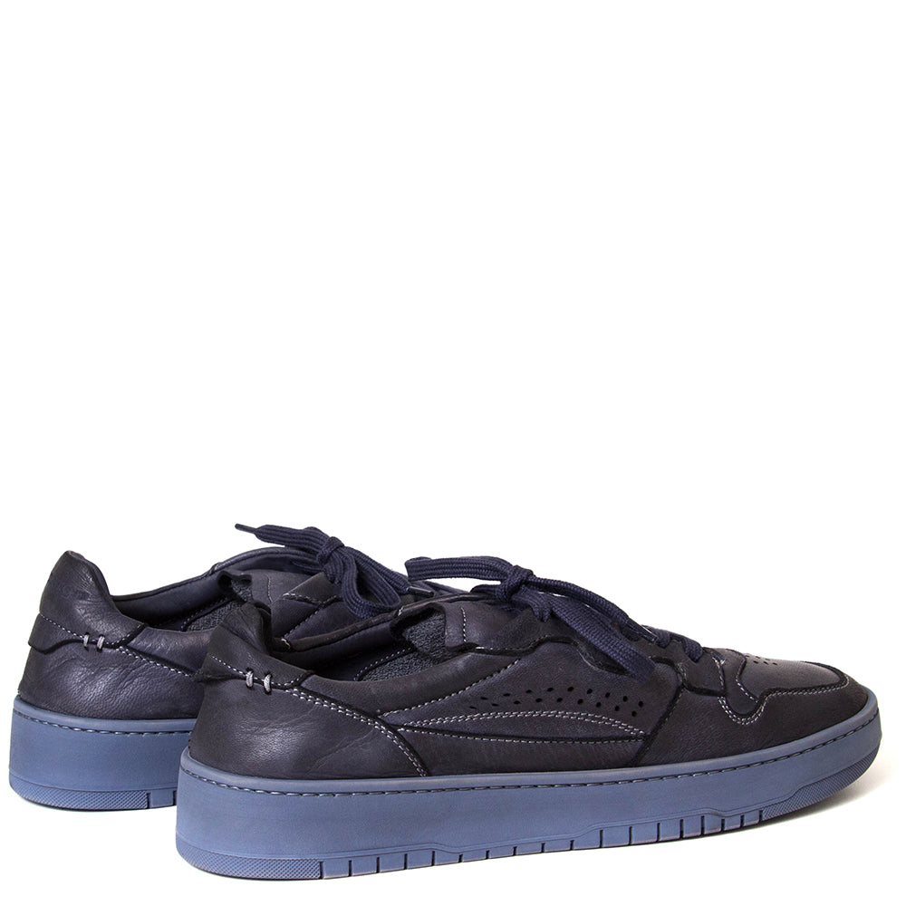 Lemargo Hb01a Jannik. Men's navy blue leather sneaker. Made in Italy.