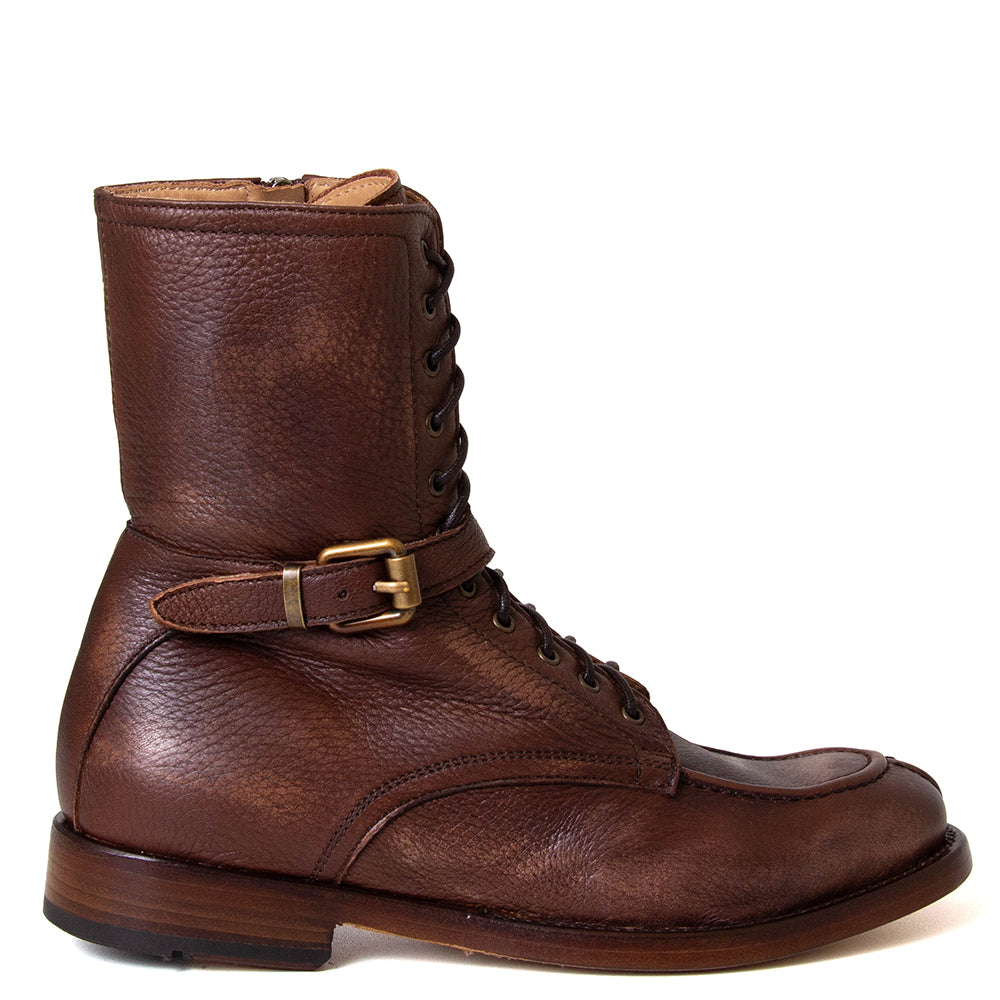 Milly Cioccolato 25A Women's Leather Combat Boot