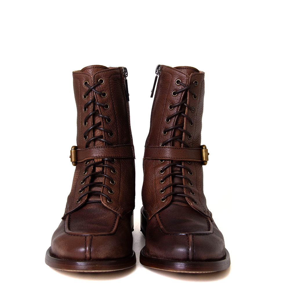 Milly Cioccolato 25A Women's Leather Combat Boot