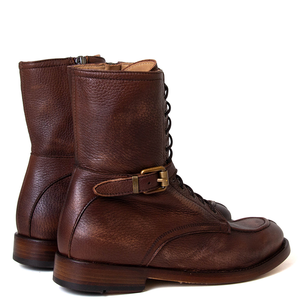 Milly Cioccolato 25A Women's Leather Combat Boot
