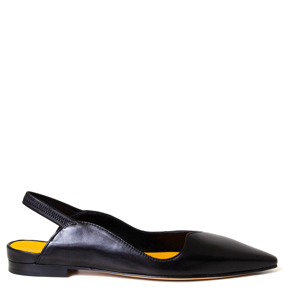 Chanel U313 Women's Leather Slingback Flat