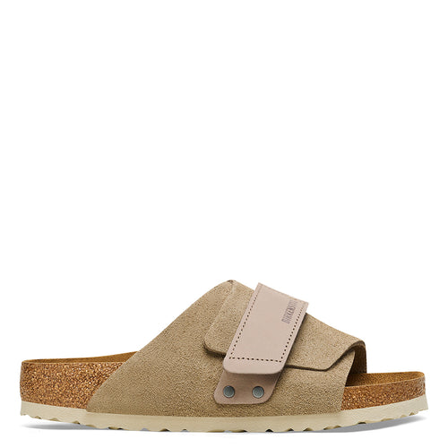 Birkenstock Kyoto. Unisex slide sandal in taupe nubuck  display picture 1