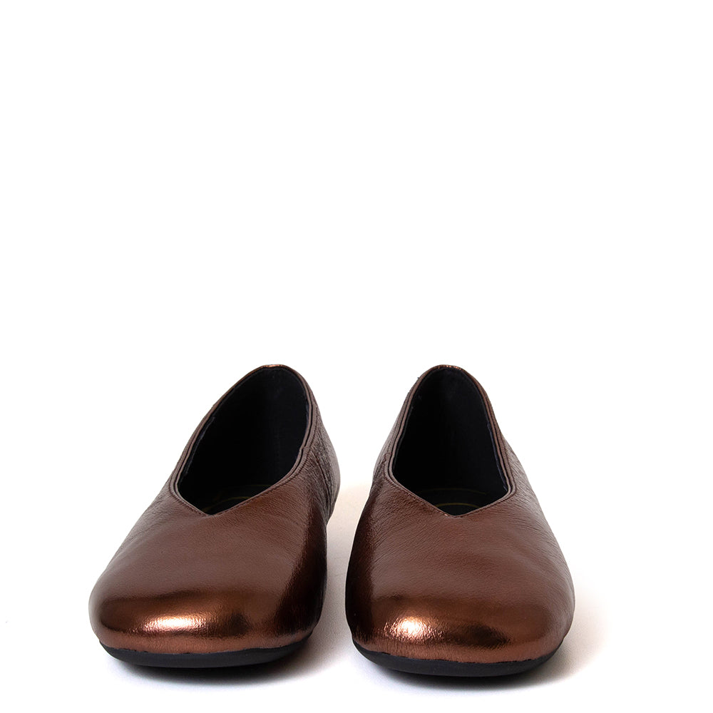 Piping Women's Leather Flat