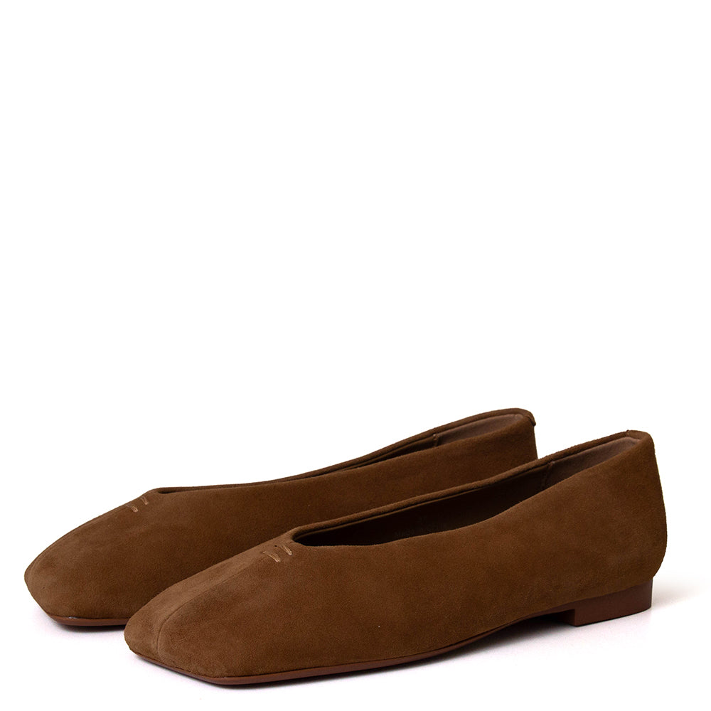 Plain Women's Suede Ballerina Flat