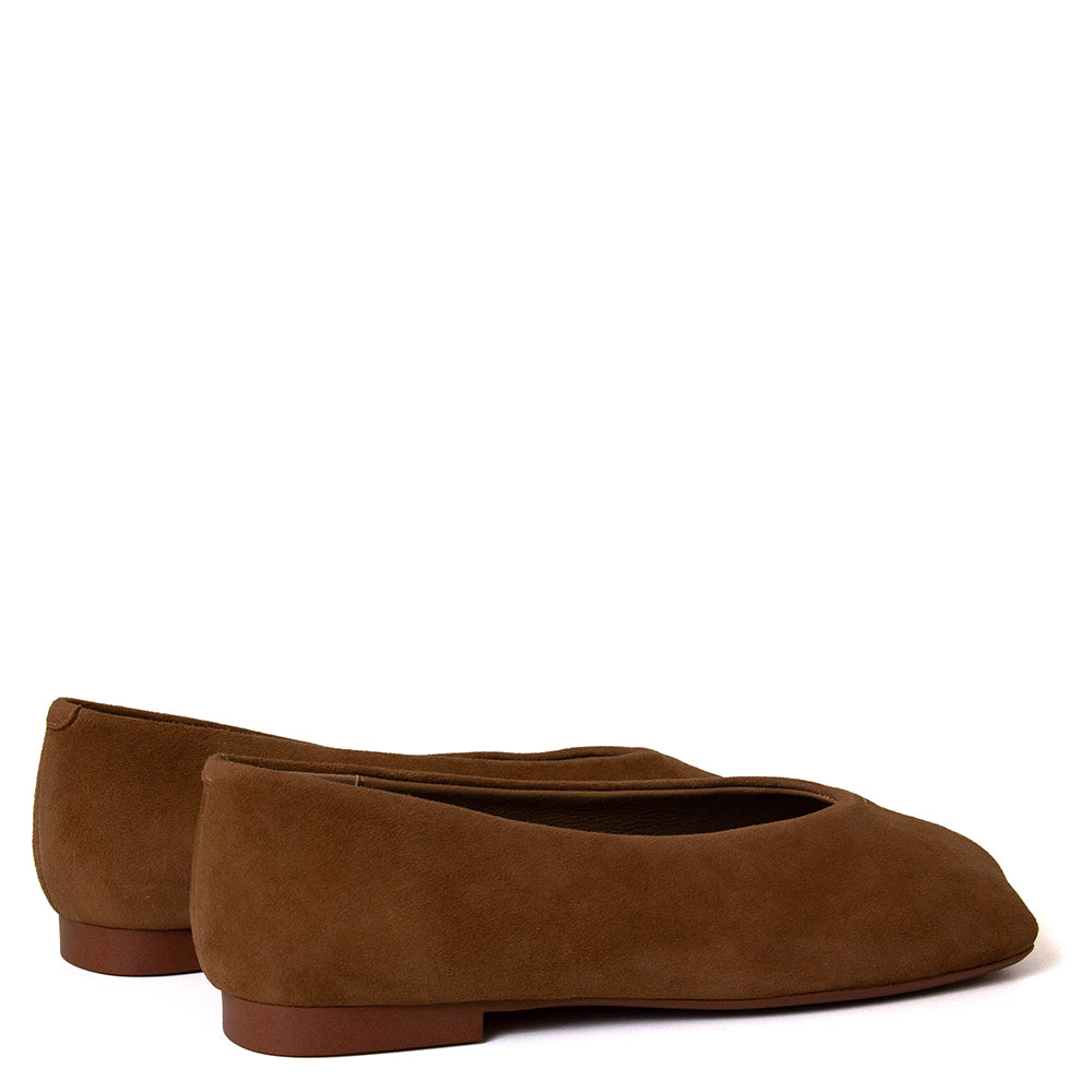 Plain Women's Suede Ballerina Flat