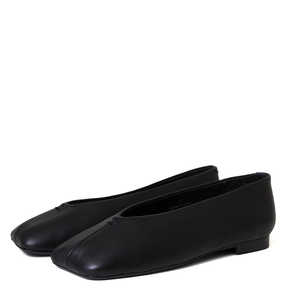 Plain Women's Leather Ballerina Flat