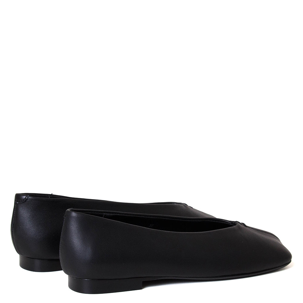 Plain Women's Leather Ballerina Flat