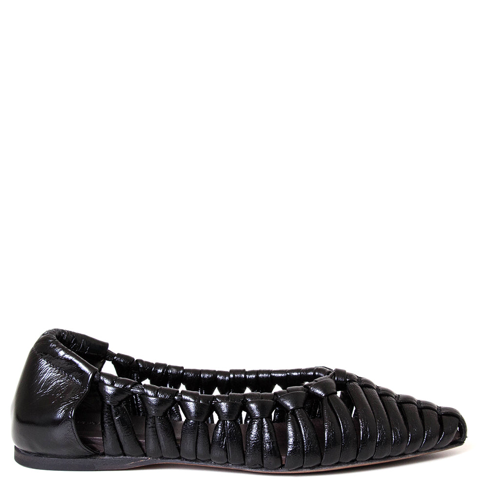 Aden 0C Women's Woven Leather Flat